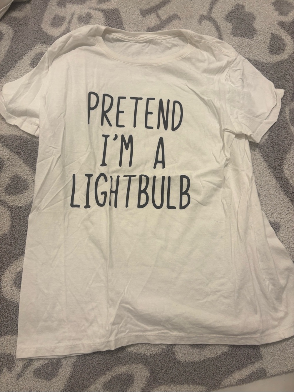 White Graphic Tee "Pretend I'm a Lightbulb"